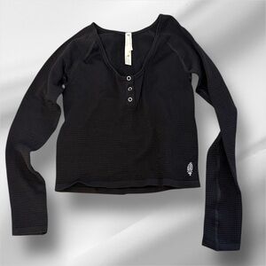 Free People Bail Out Long Sleeve | Layering Top | Black | M/L